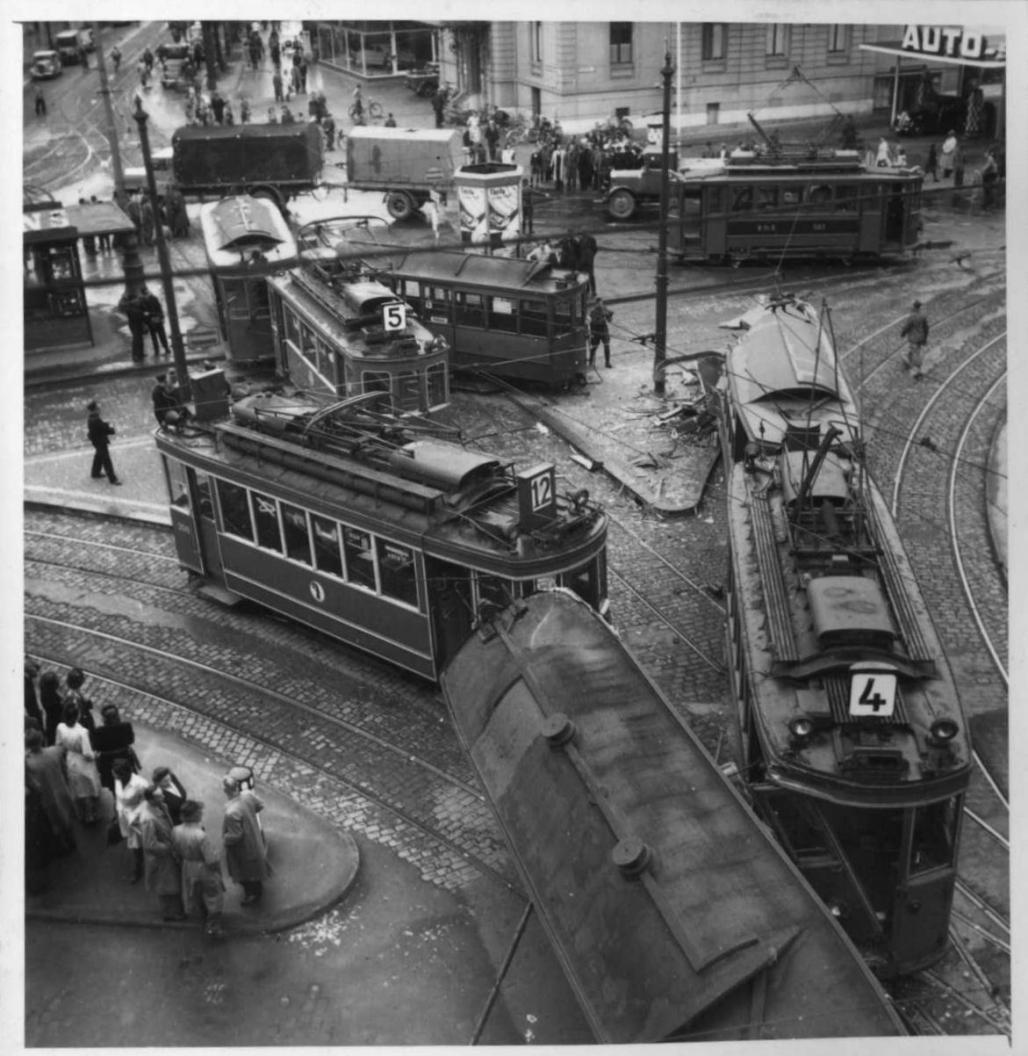 Frühling 1947: Grosser Tramunfall in Basel. 6 Tote